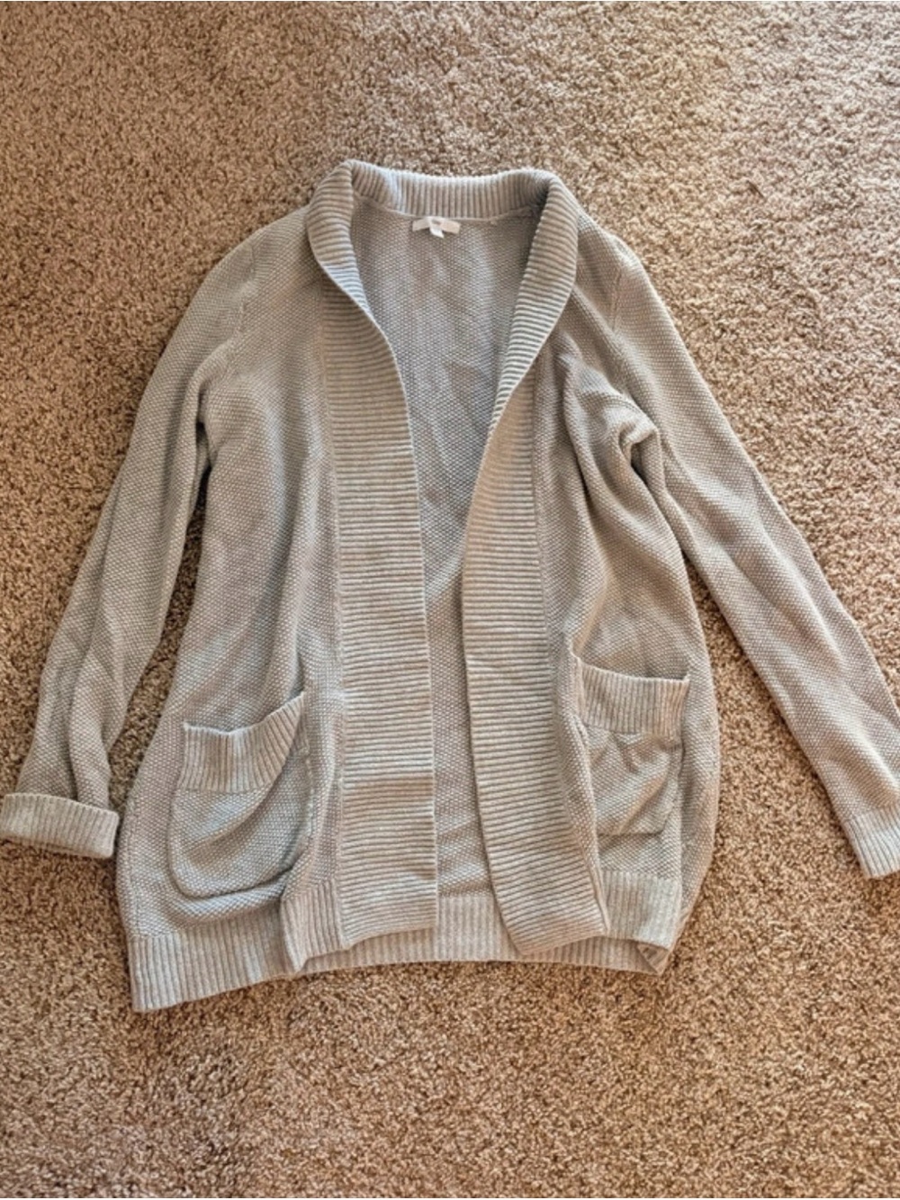 GAP Women's Light Gray Open-Front Cardigan Sweater